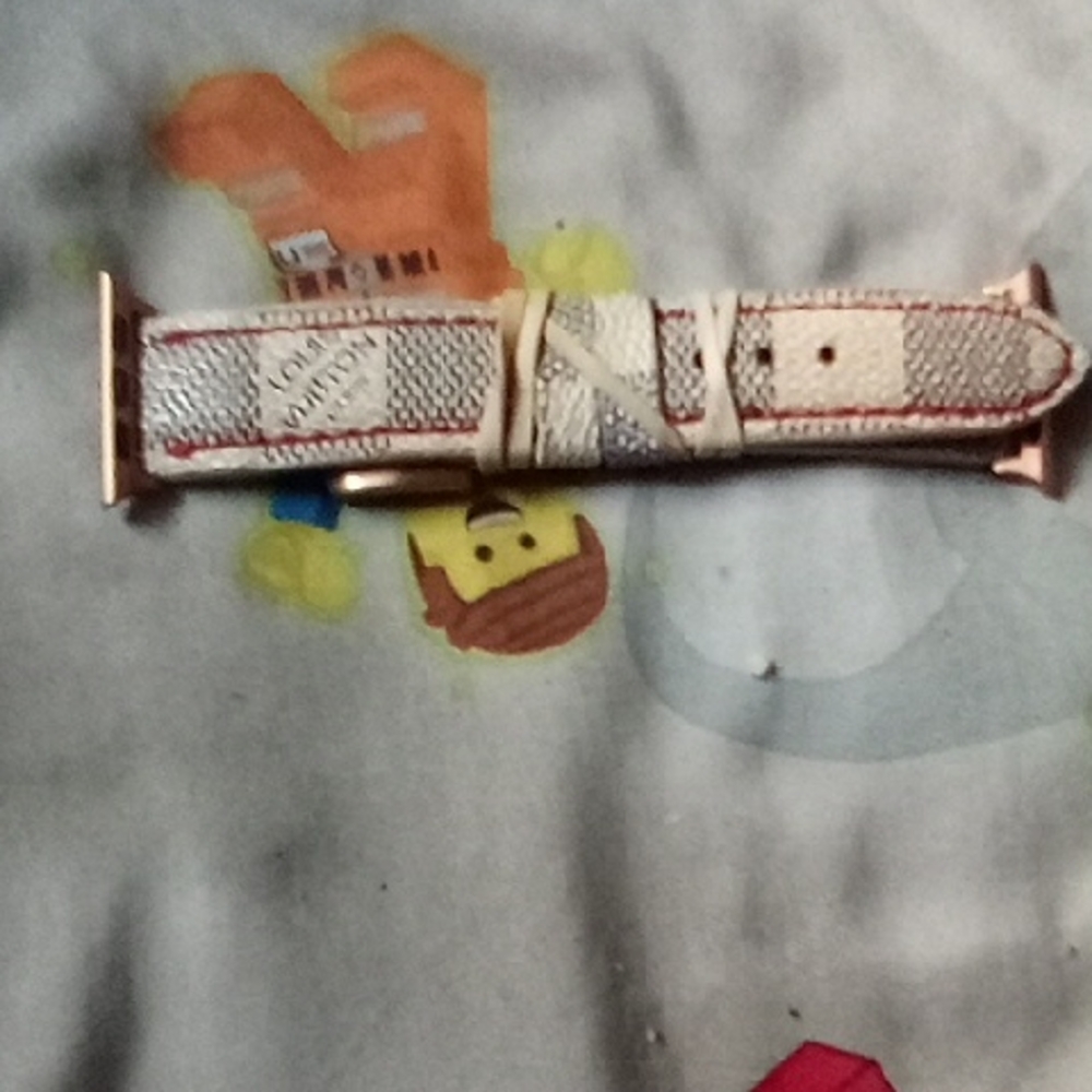 Louis Vuitton Beige and White Checkered Strap